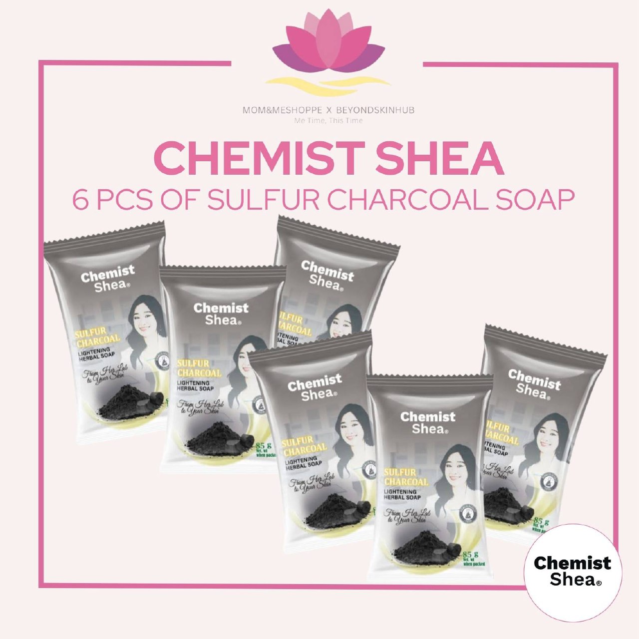 Chemist Sulfur Charcoal Lightening Herbal Soap | For Acne Prone Skin, Deep Cleansing, Oil Control & Brightening