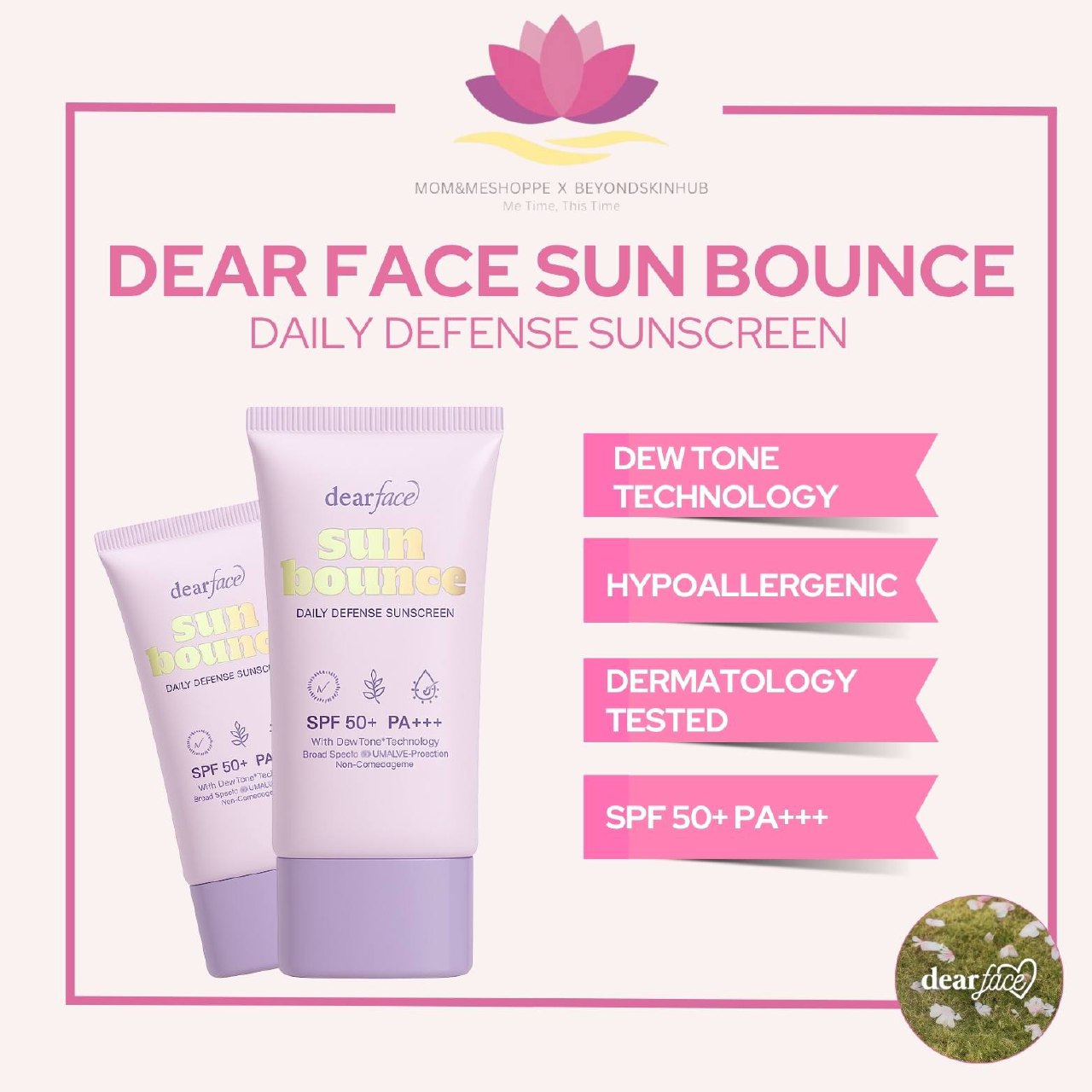 Dear Face Sun Bounce Daily Defense Hybrid Sunscreen Dewfense Technology SPF 50 PA+++ (Copy)