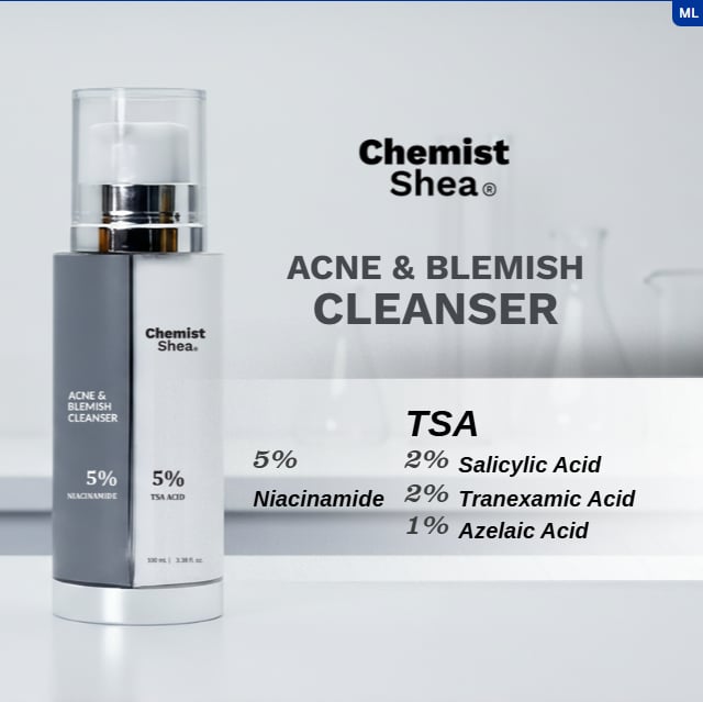 Mixtrue Beauty Chemist Shea Acne & Blemish Cleanser | with Niacinamide, Salicylic Acid, Tranexamic Acid & Azelaic Acid