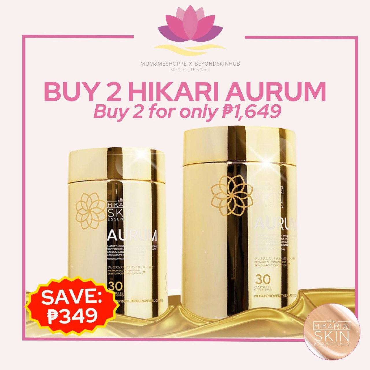 Hikari Aurum | S-Acethyl Glutathione with Botanical UV Protection | Vitamin C and Zinc