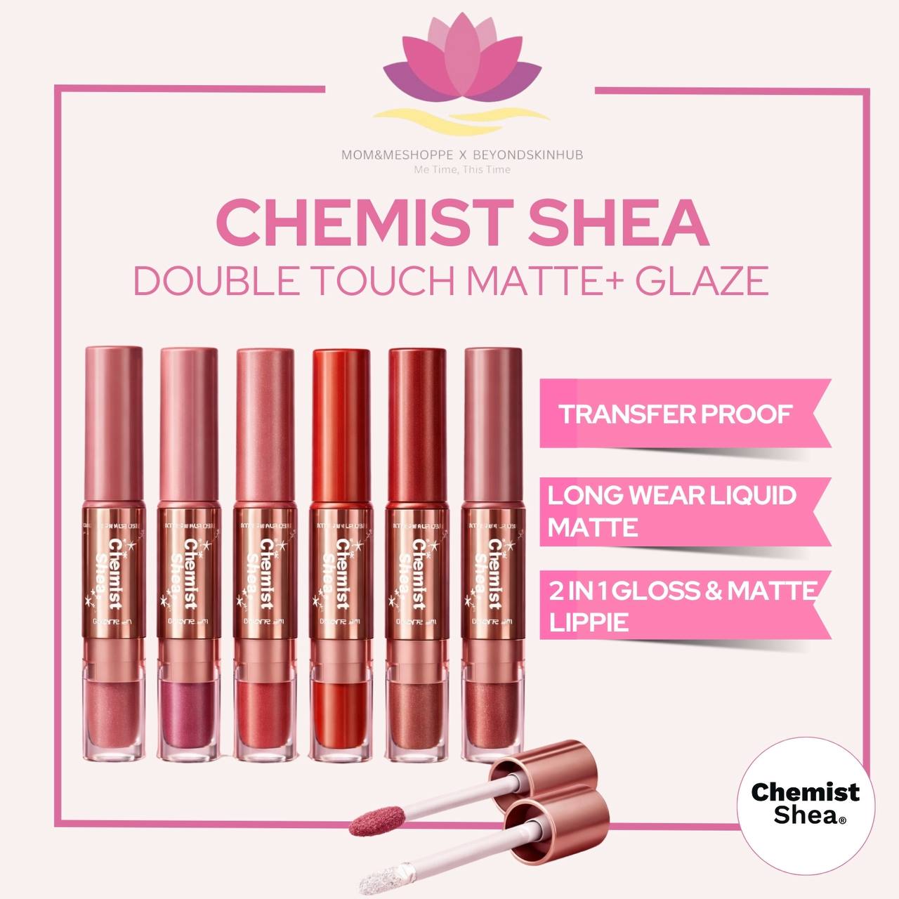 Mixtrue Beauty Double Touch Matte + Glaze Transfer Proof Lippie | Matte & High Gloss Lip stain