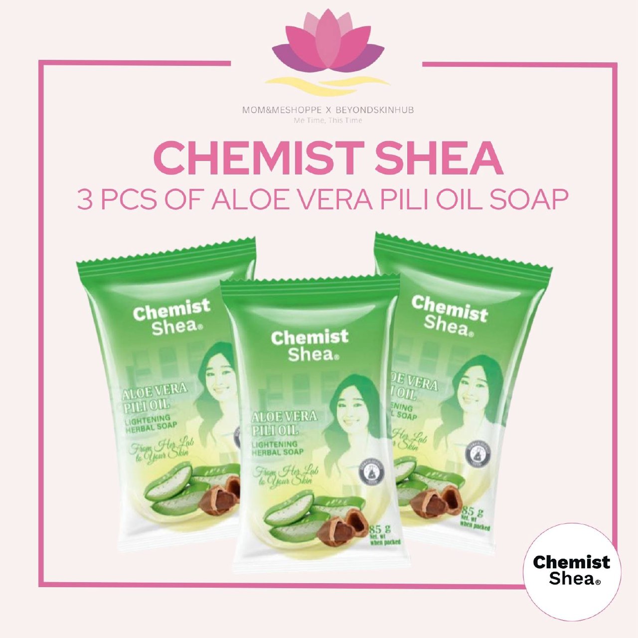 Chemist Shea Aloe Vera Pili Oil Lightening Herbal Soap | Brightening, Hydrating, Calming, Non-drying, Strengthen Skin Barrier