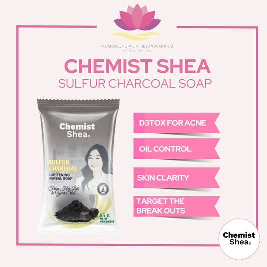 Chemist Sulfur Charcoal Lightening Herbal Soap | For Acne Prone Skin, Deep Cleansing, Oil Control & Brightening