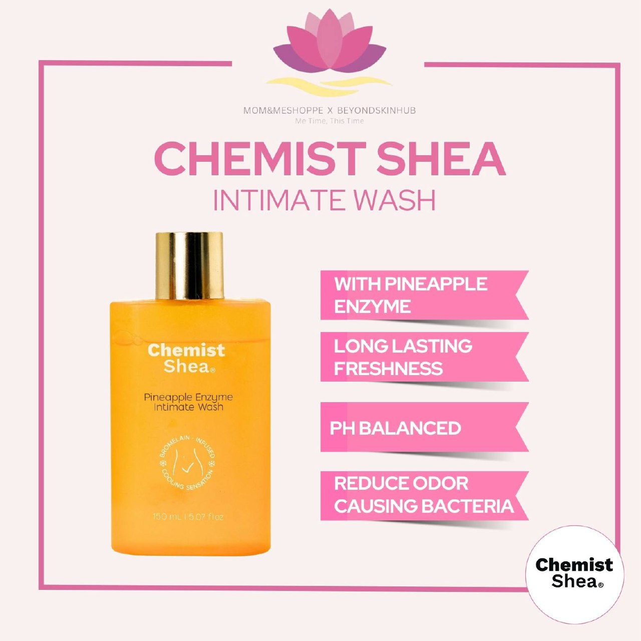Chemist Shea Pineapple Enzyme Intimate Wash| Feminine Wash PH Balanced, cooling, reduces bacteria & brighten intimate areas