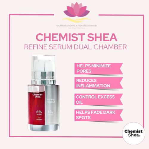 Mixtrue Beauty Chemist Shea Refine Serum | Dual Chamber. Niacinamide, Zinc, Peptide.