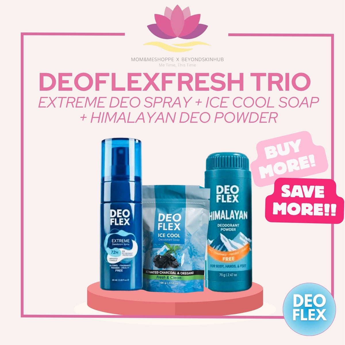 Deoflex Fresh Trio (Deodorant, Soap and Powder)