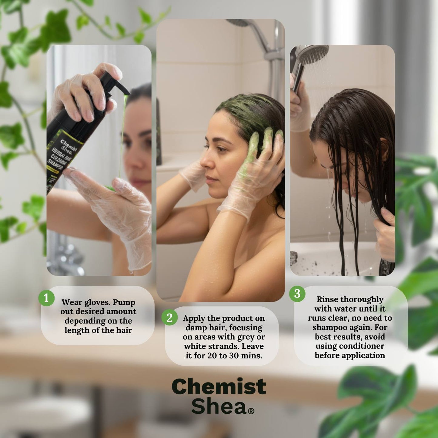 Chemist Shea Herbal Hair Coloring Shampoo- Natural Black