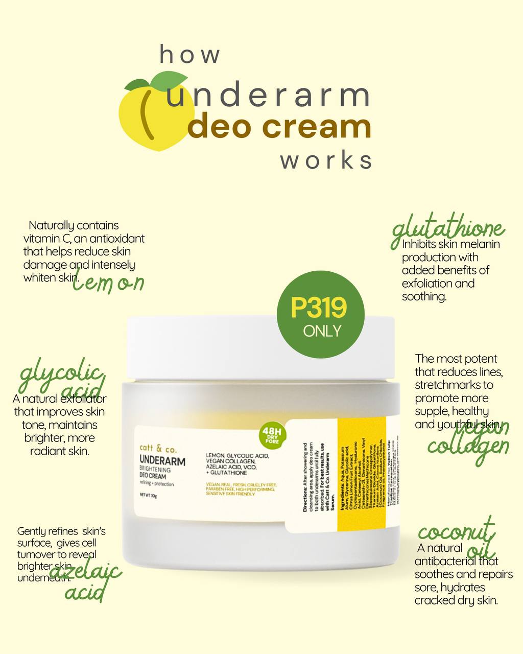 Catt & Co Brightening Deo Cream