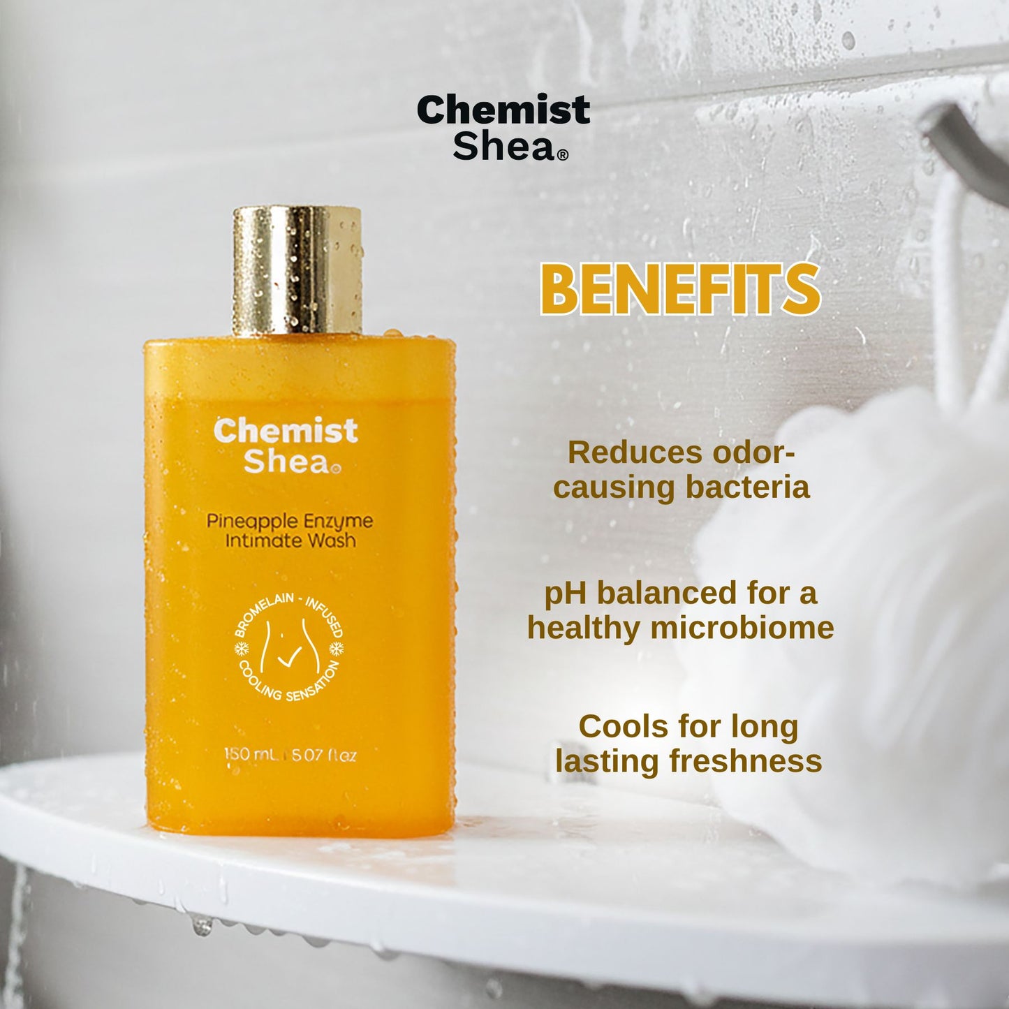 Chemist Shea Pineapple Enzyme Intimate Wash| Feminine Wash PH Balanced, cooling, reduces bacteria & brighten intimate areas