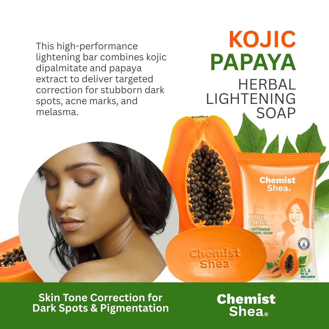 Chemist Shea Herbal Soaps | Sulfur Charcoal, Aloe Vera Pili Oil, Mango Turmeric & Kojic Papaya Lightening Bar