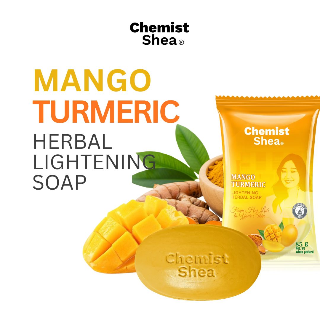Chemist Shea Herbal Soaps | Sulfur Charcoal, Aloe Vera Pili Oil, Mango Turmeric & Kojic Papaya Lightening Bar