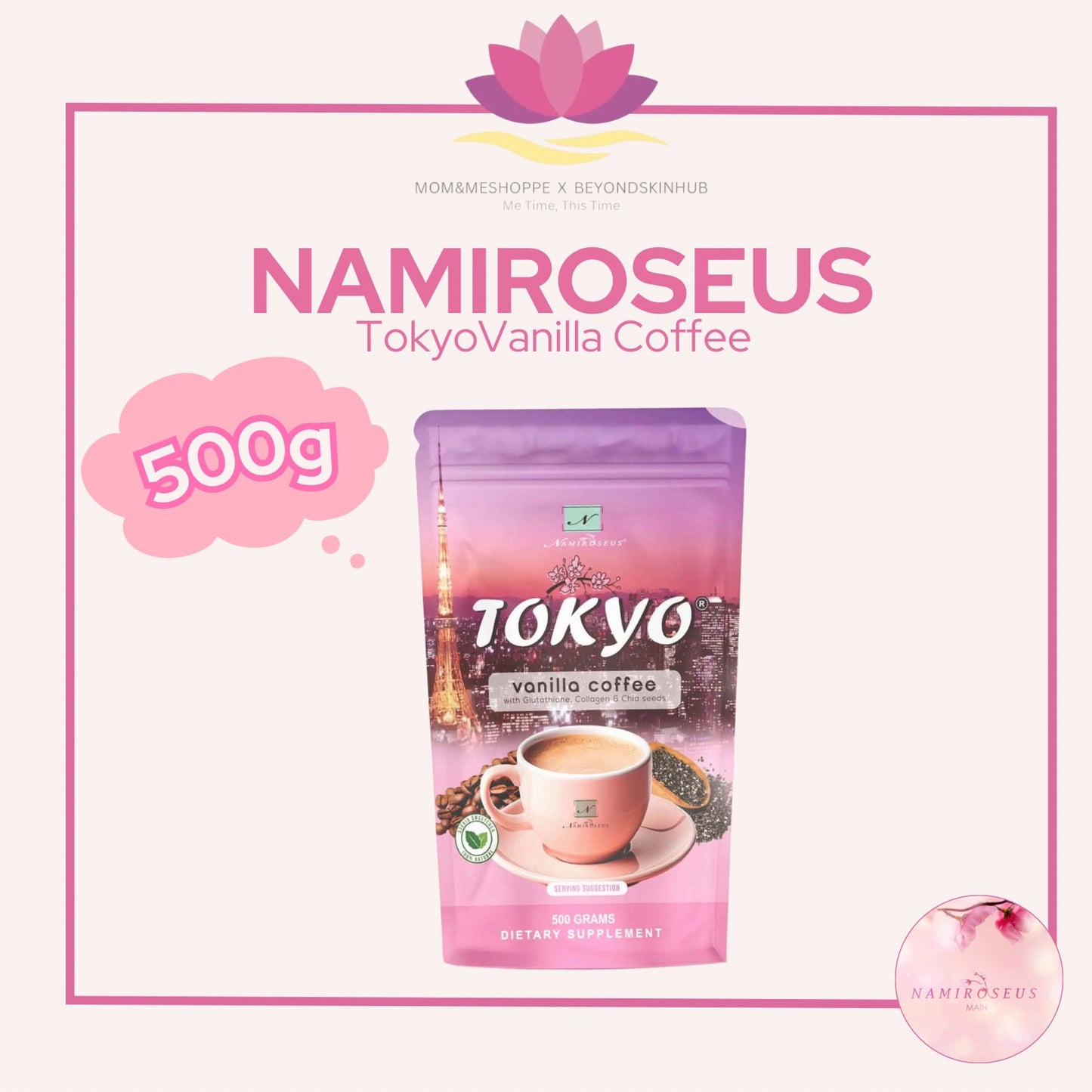 Namiroseus Tokyo Vanilla Coffee 500g | Slimming Coffee with Glutathione